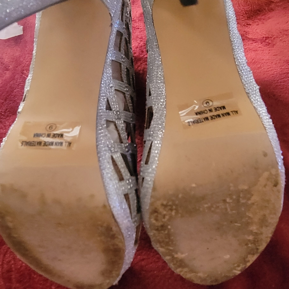 CELESTE HEELS SILVER STILLETTO SZ9 - Picture 9 of 13